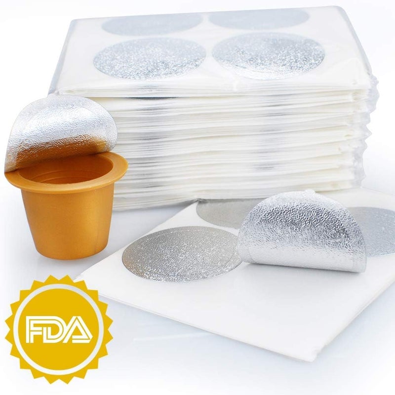 CAPMESSO Espresso Foils and Refillable Capsules-Seal Lids to Reusable Capsules Coffee Pod Compatible with Nespresso Original Line Machines (Silver -1000pcs Lids+6 pcs Pods) - Image 4